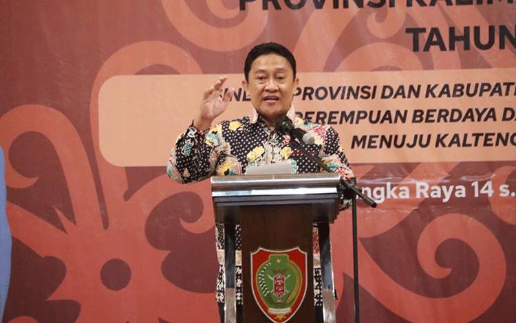 Wakil Gubernur Kalimantan Tengah (Kalteng), Edy Pratowo saat Rakorda DP3APPKB di Palangka Raya, Kamis, 15 Agustus 2024. (FOTO:ASEP)
