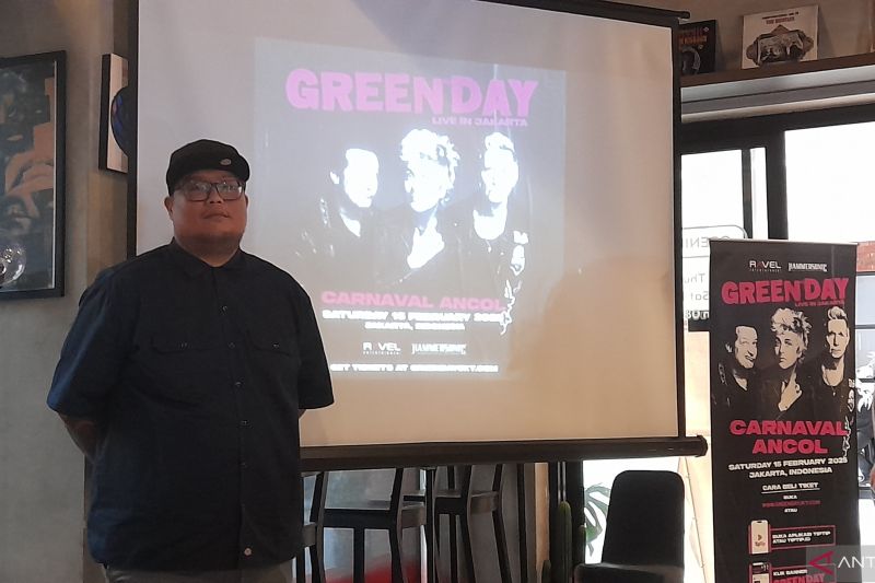 Founder dan CEO Ravel Entertainment Ravel Junardy saat ditemui dalam konferensi pers "Green Day Live in Jakarta" di kawasan Cikini, Jakarta Pusat, Kamis (15/8/2024). (ANTARA/Vinny Shoffa Salma)