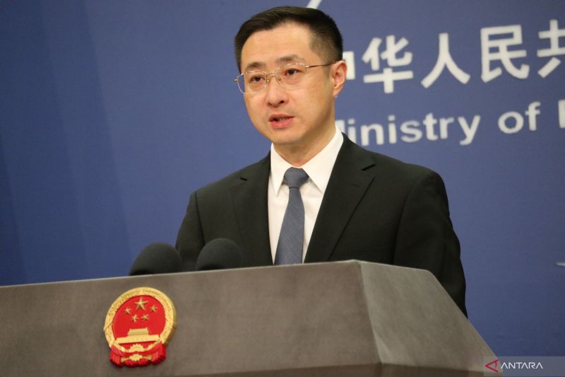 Juru Bicara Kementerian Luar Negeri China Lin Jian (ANTARA/Desca Lidya Natalia)