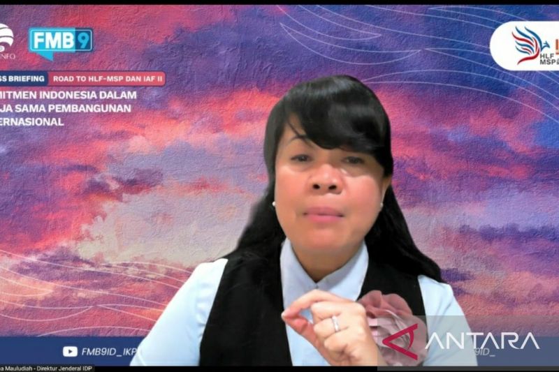 Direktur Jenderal Informasi dan Diplomasi Publik Kemlu RI Siti Nugraha Mauludiah berbicara dalam konferensi pers daring pada Kamis (15/8/2024). (ANTARA/Katriana)
