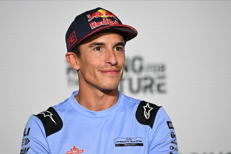 Pembalap Gresini Racing Marc Marquez saat melakoni jumpa pers jelang Grand Prix Austria, Kamis (15/8/2024). (ANTARA/HO/MotoGP)