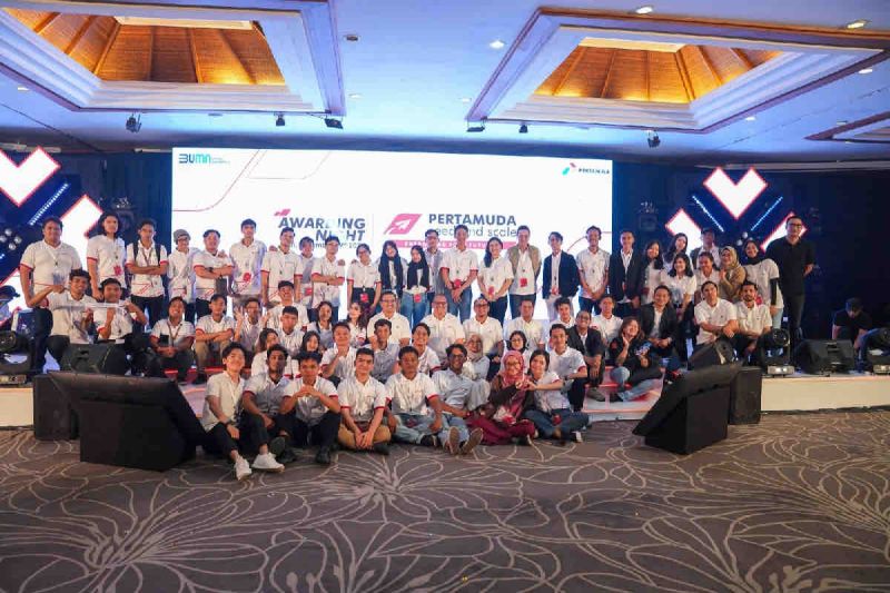 Dokumentasi - Peserta Pertamuda 2023 sedang foto bersama. ANTARA/HO-Humas PT Pertamina