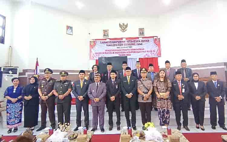 DPRD Gunung Mas Gelar Paripurna Istimewa Dengarkan Pidato Kenegaraan Presiden RI