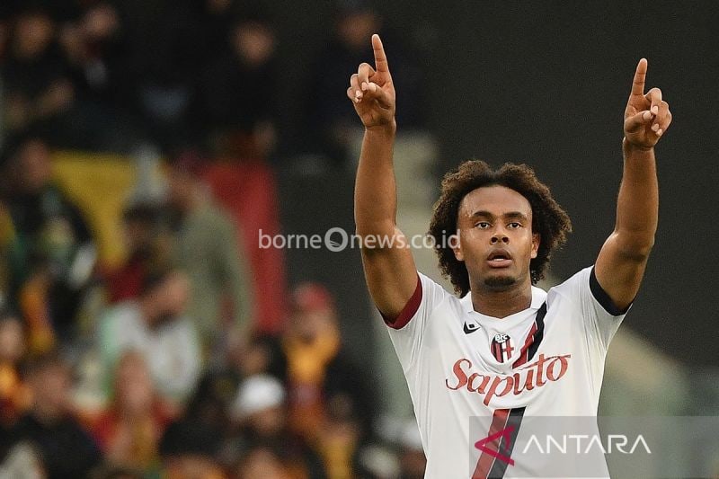 Arsip foto - Penyerang baru Manchester United Joshua Zirkzee. ANTARA/AFP/Filippo Monteforte/pri. (AFP/FILIPPO MONTEFORTE)