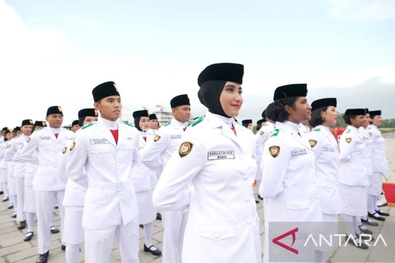 Tim Paskibraka Nusantara Baru di IKN, Kalimantan Timur, Sabtu (17/8/2024). ANTARA/HO-Biro Pers Sekretariat Presiden