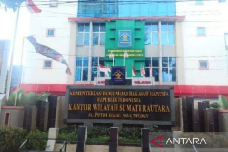 Kantor Wilayah Kementerian HAM Sumatera Utara di Medan. (ANTARA/ M. Sahbainy Nasution)