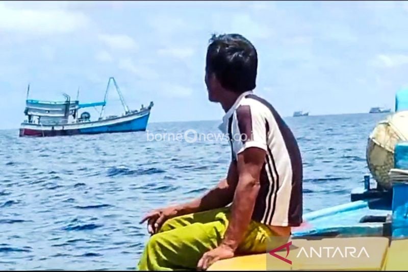 Tangkapan layar video keberadaan KIA di Laut Natuna Utara. ANTARA/HO-warga Natuna