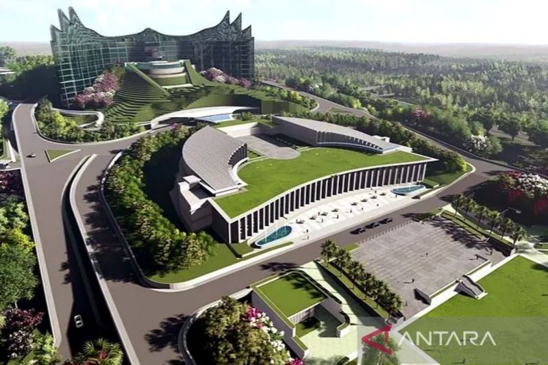 Desain eksterior yang bakal menjadi Istana Kepresidenan di Ibu Kota Negara (IKN) Nusantara di Kalimantan Timur. ANTARA/HO-Instagram@nyoman_nuarta/aa. (ANTARA/Instagram@nyoman_nuarta)