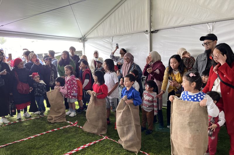 Suasana perayaan Hari Ulang Tahun Kemerdekaan ke-79 RI di Perth, Australia Barat, Sabtu (17/8/24). ANTARA/HO-KJRI Perth.