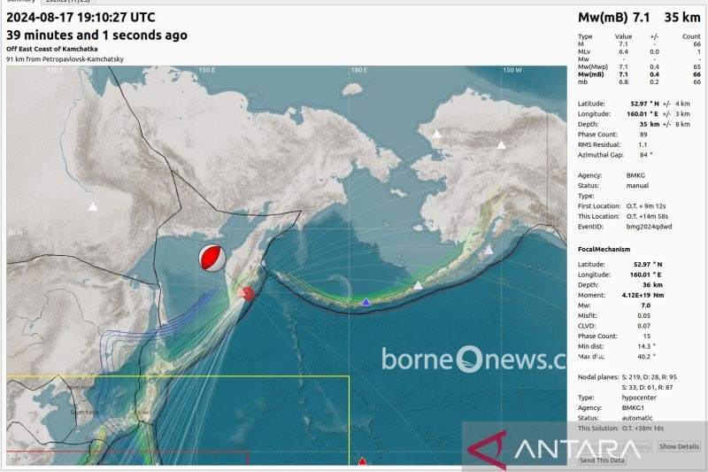 Indonesia Aman dari Gempa 7 Magnitudo di Rusia, BMKG Konfirmasi
