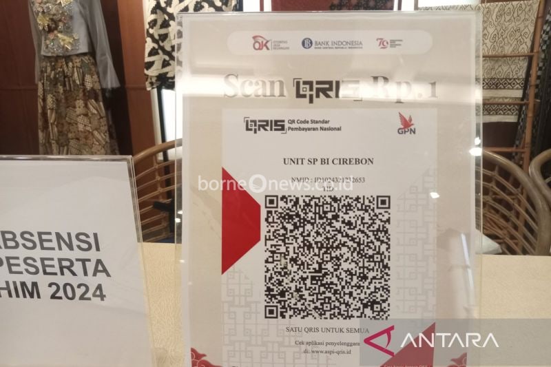 Ilustrasi kode scan QRIS yang disediakan dalam ajang Pekan QRIS Nasional (PQN) x Road to Festival Rupiah Berdaulat Indonesia (FERBI) 2024 di Cirebon, Jawa Barat. (ANTARA/Fathnur Rohman)