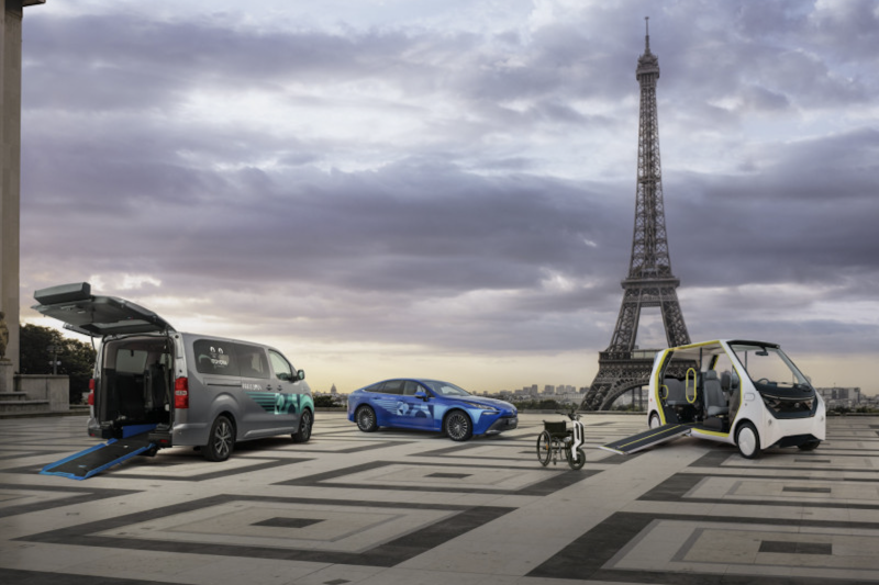 Jajaran kendaraan elektrifikasi Toyota yang digunakan untuk mendukung pelaksanaan Olimpiade dan Paralimpiade 2024 di Paris, Prancis. (ANTARA/HO Toyota Astra Motor)