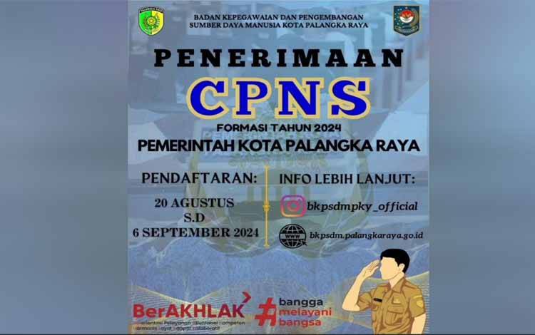 Pemko Palangka Raya Buka 52 Formasi CPNS 2024 dan Dominasi Tenaga Kesehatan dan Teknis