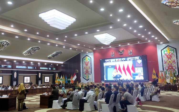 Rakor optimalisasi lahan dan cetak sawah Pemerintah Provinsi (Pemprov) Kalteng bersama Kementerian Pertanian di Aula Jayang Tingang, Selasa, 20 Agustus 2024. (FOTO: HERMAWAN)