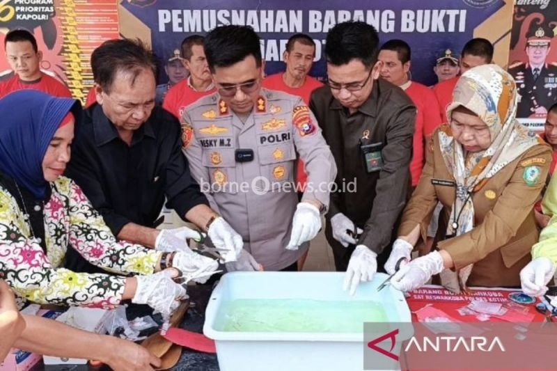 Polres Kotim Musnahkan 79,6 Gram Sabu dari Tujuh Kasus Narkoba