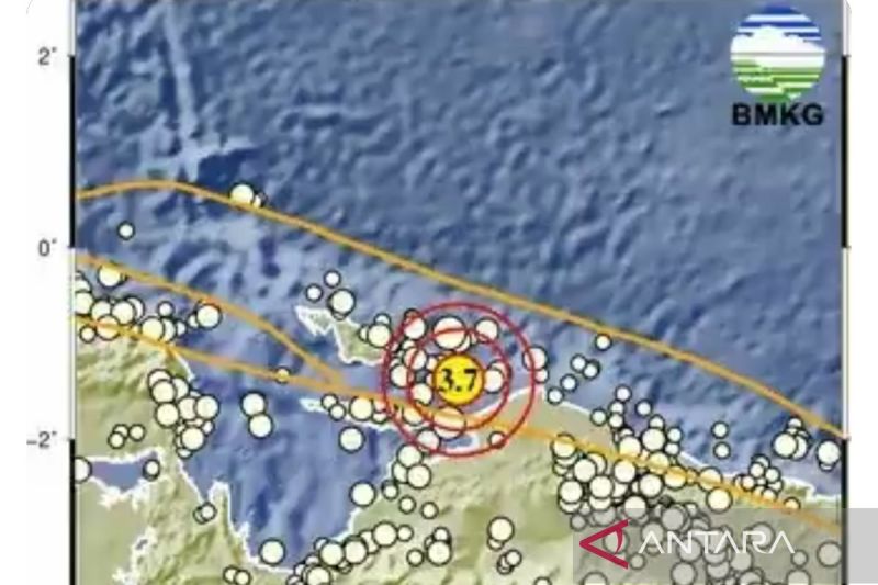 Tangkapan layar- Pemberitahuan BMKG terkait gempa yang terjadi di Kabupaten Kepulauan Yapen, Papua, Rabu (21/8/2024). ANTARA/Khaerul Izan