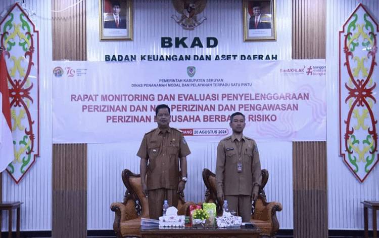 Pj Bupati Seruyan Buka Rapat Monitoring dan Evaluasi Penyelenggaraan Perizinan dan Non Perizinan