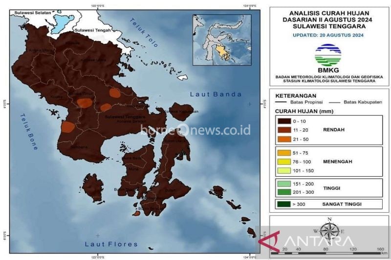 Sultra Diprediksi Alami Hari Tanpa Hujan hingga 30 Hari ke Depan