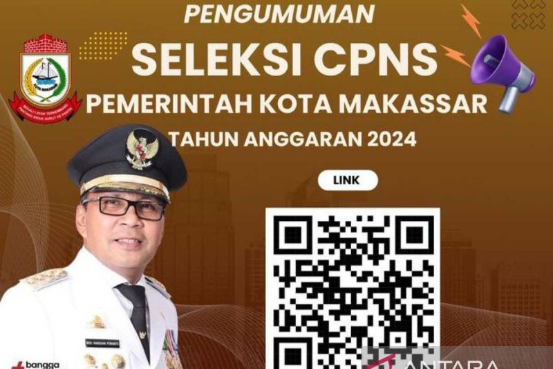 Pengumuman penerimaan CPNS 2024 Pemkot Makassar. (ANTARA/HO/Pemkot Makassar)