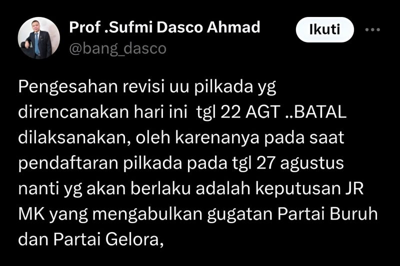 Pernyataan Wakil Ketua DPR Redakan Ketegangan Protes RUU Pilkada
