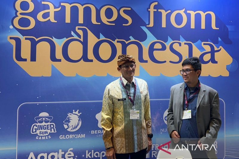 Menparekraf Sandiaga Uno (saat) menghadiri Official Opening Ceremony Gamescom di Koelnmesse Halle, Jerman, Rabu (21/8/2024). ANTARA/HO-Kemenparekraf