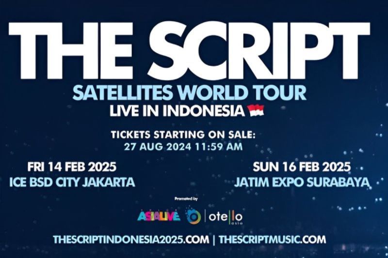 Tiket Konser The Script Satellites World Tour 2025 di Jakarta dan Surabaya