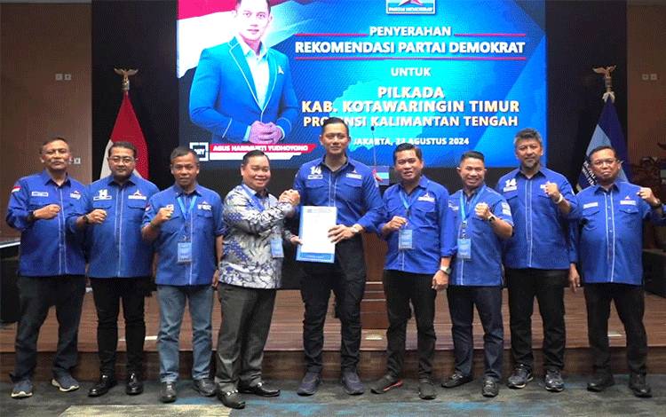 Halikinnor Resmi Terima Rekomendasi dari Demokrat, 5 Kabupaten/Kota Lain di Kalteng juga