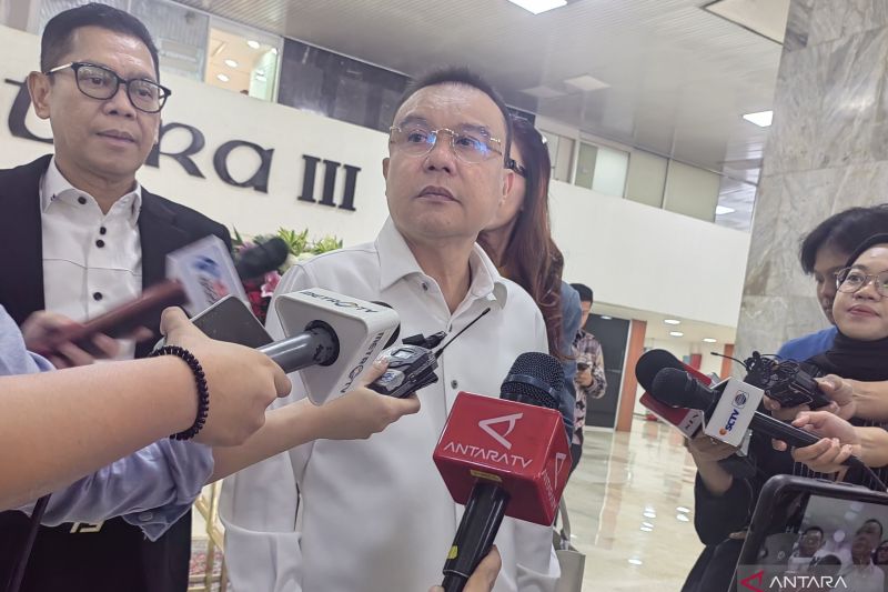 Ketua Harian DPP Partai Gerindra Sufmi Dasco Ahmad di Kompleks Parlemen, Senayan, Jakarta, Jumat (23/8/2024). (ANTARA/Melalusa Susthira K.)