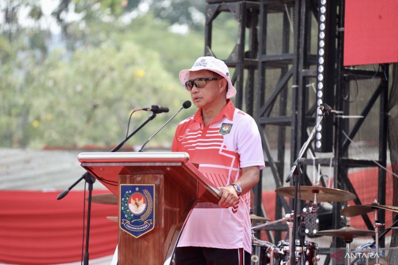 Menteri Dalam Negeri Tito Karnavian saat memberikan arahan pada Perayaan Hari Ulang Tahun (HUT) Ke-79 Kemendagri di Jakarta, Sabtu (24/8/2024). ANTARA/HO-Puspen Kemendagri