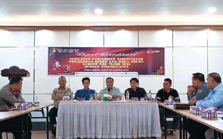KPU Gunung Mas Rakor Persiapan Penerimaan Pendaftaran Pencalonan Bupati-Wakil Bupati