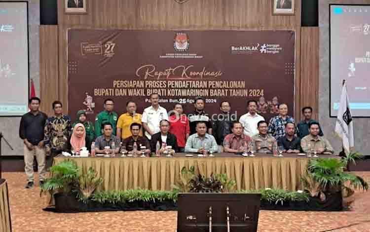 Rapat Koordinasi persiapan pendaftaran calon Bupati dan Wakil Bupati Kabupaten Kobar 2024 yang digelar KPU Kobar.