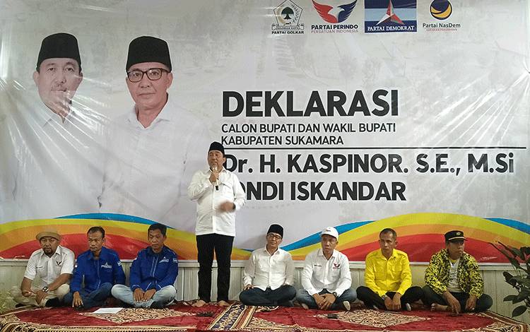 Parpol Pengusung Deklarasikan Pasangan Kaspinor - Jondi di Pilkada Sukamara