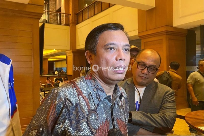 Direktur Utama PT Bank Tabungan Negara (Persero) Tbk (BTN) Nixon LP Napitupulu usai meninjau Race Expo di Hotel Aryaduta, Jakarta, Jumat (21/6/2024). (ANTARA/Rizka Khaerunnisa)