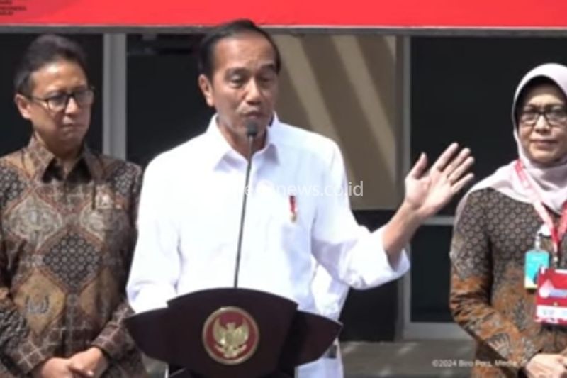 Tangkapan layar - Presiden Joko Widodo memberi sambutan pada peresmian Gedung Pelayanan Kesehatan Ibu dan Anak Rumah Sakit (RS) Sardjito Yogyakarta di Kabupaten Sleman, DIY dipantau dari kanal YouTube Sekretariat Presiden, Rabu (28/8/2024). ANTARA/Benardy Ferdiansyah