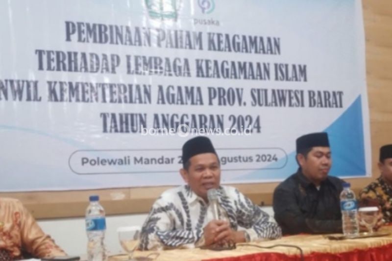 Kementerian Agama Provinsi Sulawesi Barat (Sulbar) mencegah radikalisme dan aliran sesat dengan melakukan pembinaan lembaga keagamaan untuk menjaga keutuhan umat beragama di Sulbar, Rabu (27/8/2024) ANTARA Foto/HO Humas Kemenag Sulbar