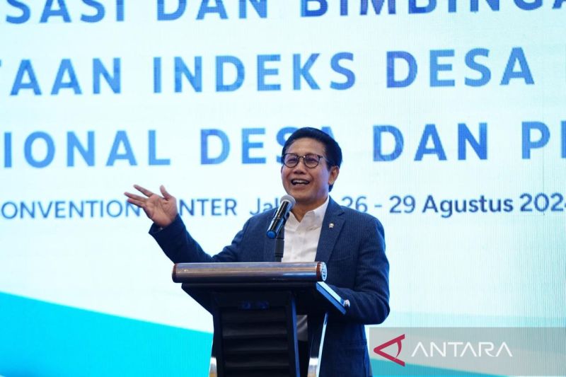Menteri Desa, Pembangunan Daerah Tertinggal, dan Transmigrasi (Mendes PDTT) Abdul Halim Iskandar dalam Kegiatan Sosialisasi dan Bimbingan Teknis Pendataan Desa Bagi Pendamping Desa di Jakarta, Selasa (27/8/2024). ANTARA/HO-Humas Kemendes PDTT
