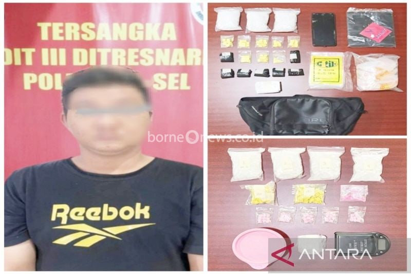 Residivis Narkoba Ditangkap Polda Kalsel, 707 Gram Sabu dan Ekstasi Ditemukan