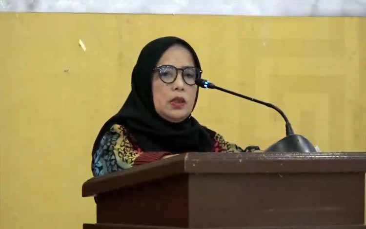 Ketua Sementara DPRD Kobar Siti Mukaromah, saat hadiri Rakordal Triwulan II tahun 2024