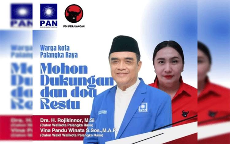Paslon Rojikinoor-Vina Daftar di KPU Palangka Raya Besok