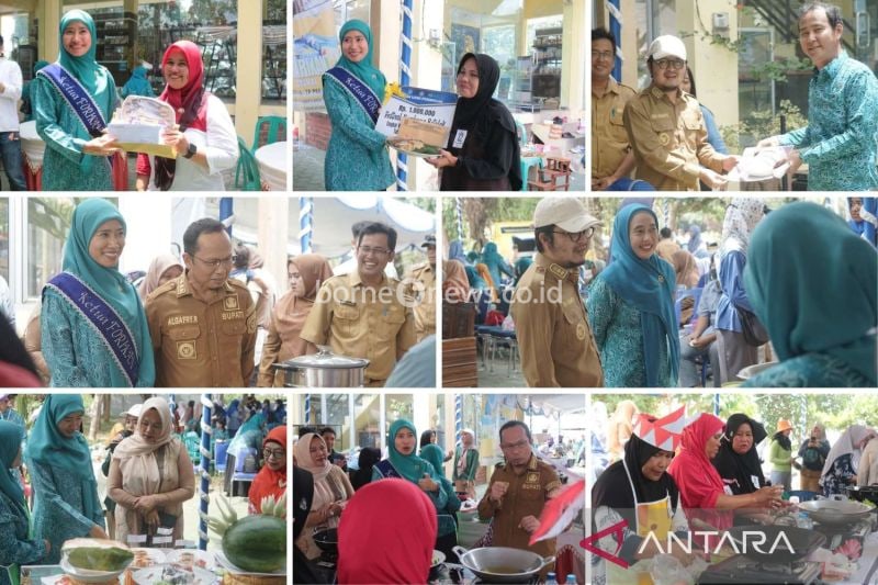 Bupati Bangka Tengah Algafry Rahman dan Ketua TP PKK Bangka Tengah Eva Vidia Lestari saat menghadiri Festival Gemarikan, Rabu (28/8). ANTARA/Ahmadi