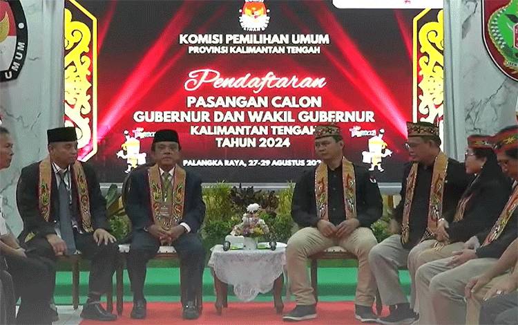 Pasangan ASRI saat mendaftarkan diri di KPU Kalteng, Rabu, 28 Agustus 2024. (FOTO: IST)