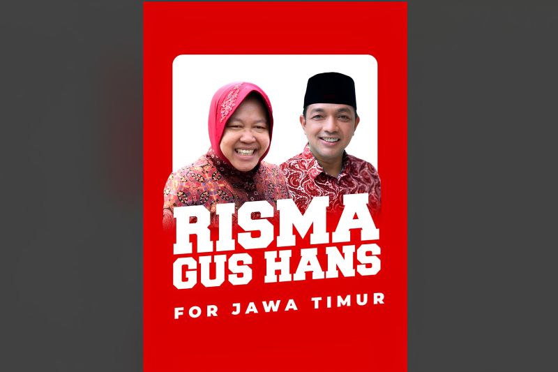 Pasangan Tri Rismaharini dan KH Zahrul Azhar Asad (Gus Han). ANTARA FOTO/HO (1)