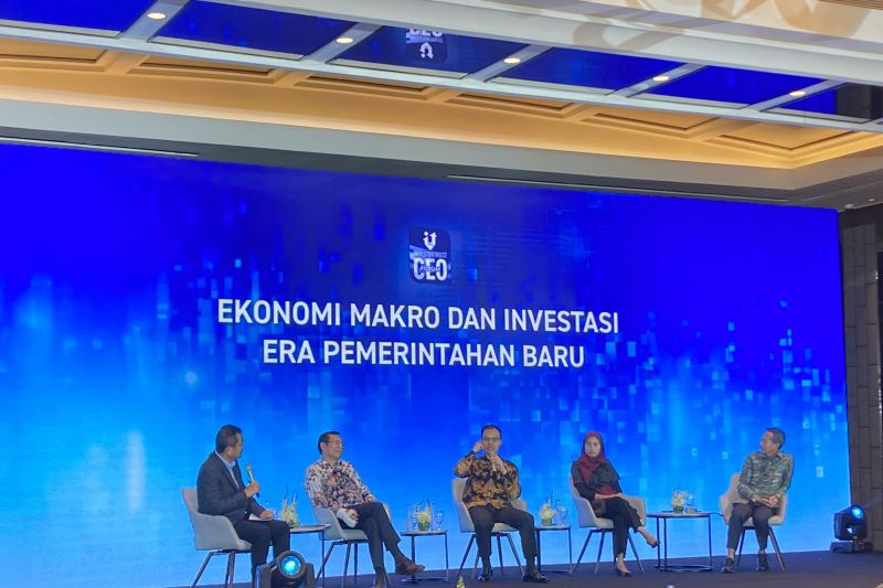 Gelar wicara seminar Optimisme Baru Pembangunan Ekonomi Era Pemerintahan Prabowo-Gibran di Jakarta, Kamis (29/8/2024). (ANTARA/Imamatul Silfia)