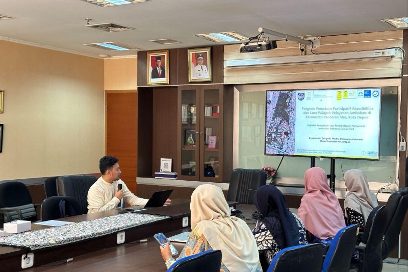 Kegiatan Sosialisasi Program kepada Dinas Kesehatan Kota Depok oleh Tim Pengabdian Masyarakat Geografi FMIPA UI pada 31 Mei. ANTARA/HO-FMIPA UI