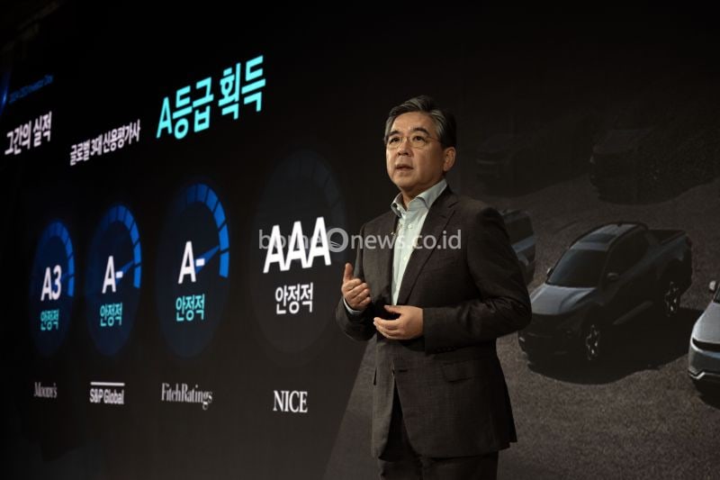 Presiden dan CEO Hyundai Motor Company Jaehoon Chan memberikan paparan pada gelaran CEO Investor Day 2024 di Seoul, Korea Selatan, Rabu (28/8/2024). (ANTARA/HO/Hyundai Motor Group)