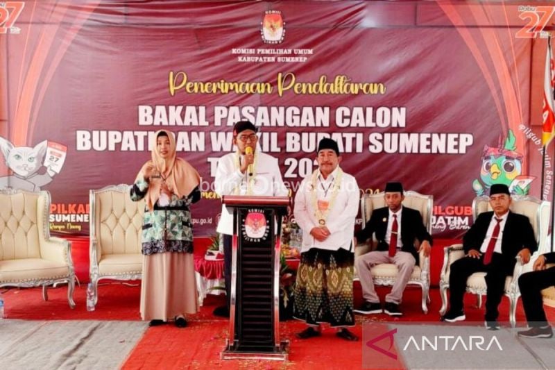 Pendaftaran Pasangan Calon Bupati Sumenep, Fauzi-Kiai Imam Resmi Mendaftar
