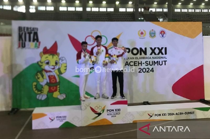 Pesenam artistik tunggal putra Abiyu Raffi menjadi penyumbang medali emas untuk Kontingen PON Riau setelah berhasil memperoleh total 74,732 poin di cabang olahraga tersebut (ANTARA/Anggi Luthfi Panggabean)