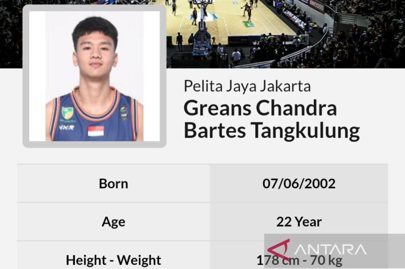Tangkapan layar profil pebasket milik Pelita Jaya Jakarta, Greans Chandra Bartes Tangkulung, dalam laman Indonesian Basketball League (IBL), Jakarta, Kamis (29/8/2024, 20.20 WIB). ANTARA/Website/@IBL/Donny Aditra