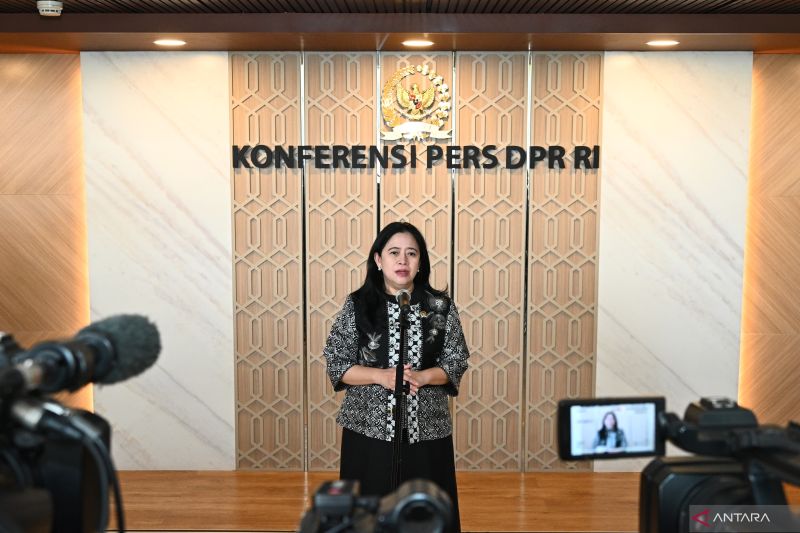 Ketua DPR RI Puan Maharani saat konferensi pers usai Rapat Paripurna, di Gedung Nusantara II, Senayan, Jakarta, Kamis (29/8/2024). ANTARA/HO-DPR RI
