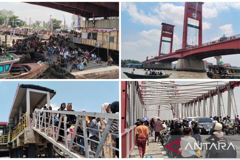 Perlombaan Bidar Ramai Disaksikan di Jembatan Musi VI Palembang